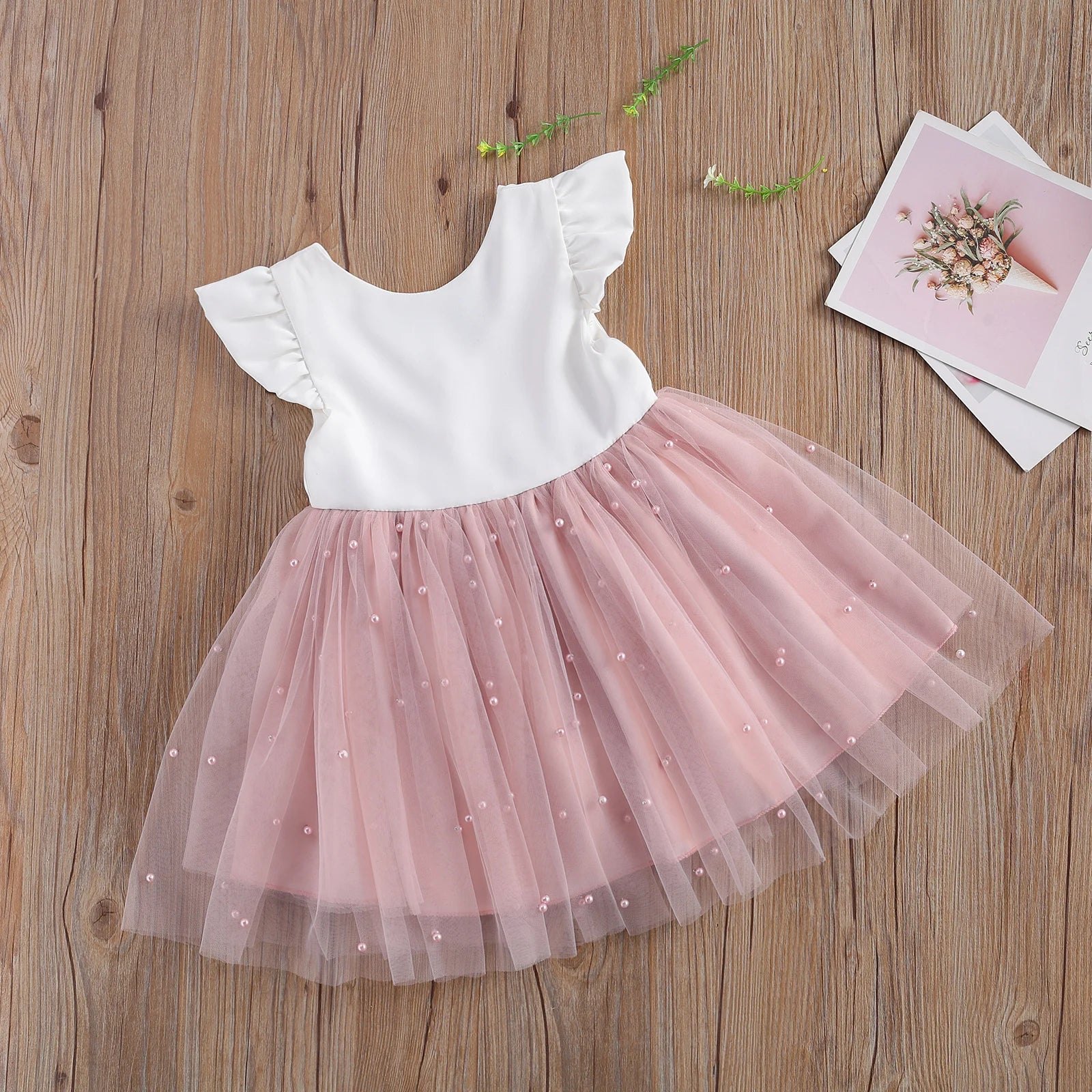 White - Pink Tutu Dress - Tiny Tots by Arunika