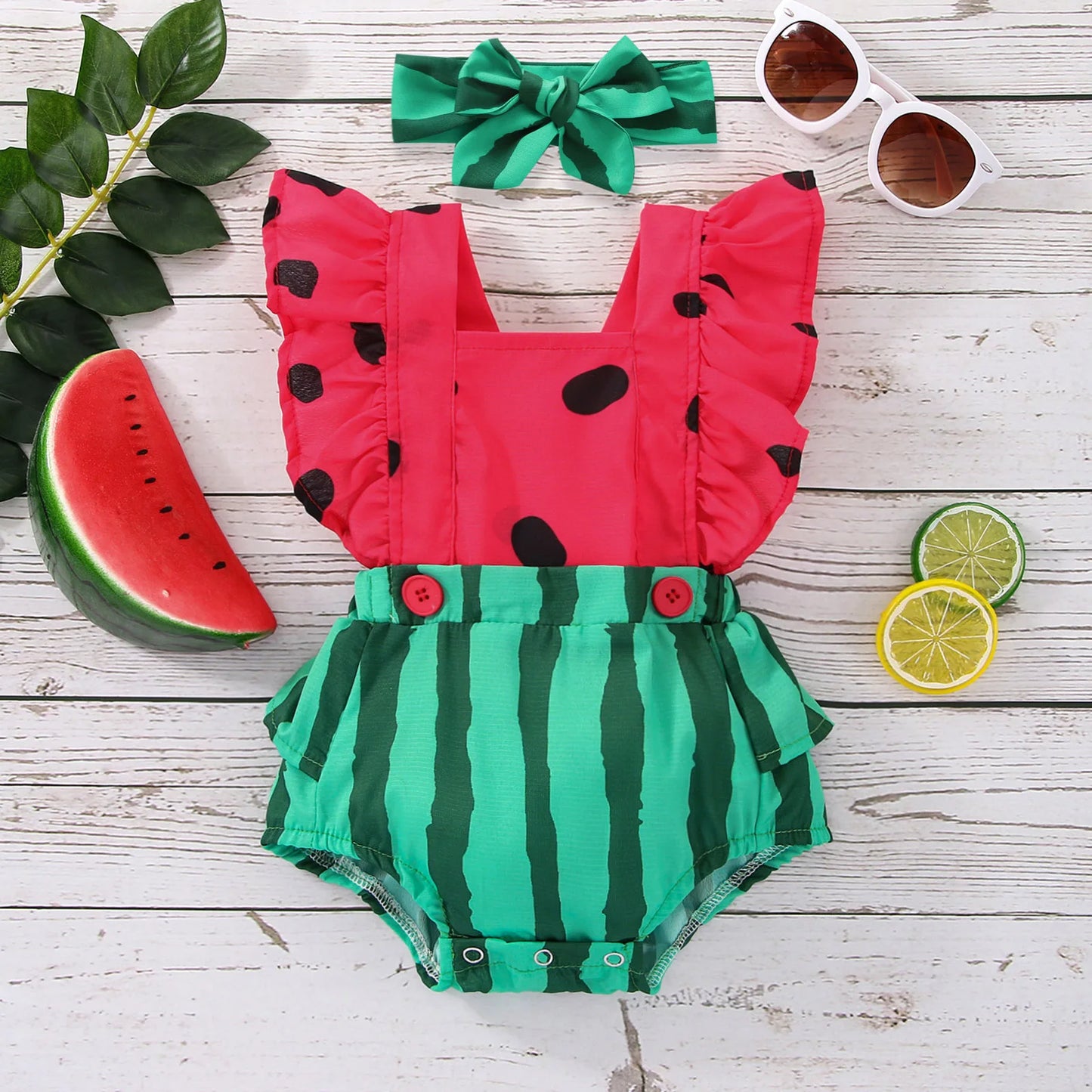 Baby Girl Watermelon Outfit - Tiny Tots by Arunika