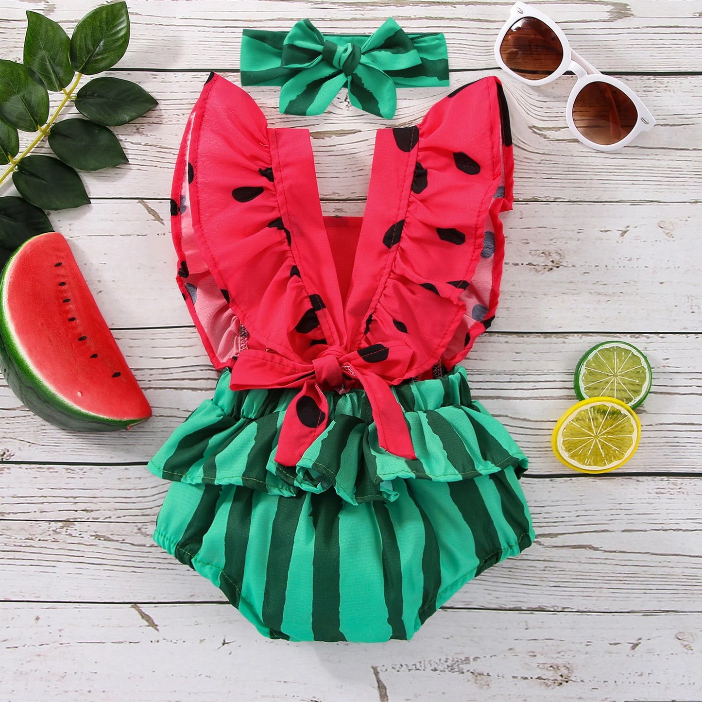 Baby Girl Watermelon Outfit - Tiny Tots by Arunika